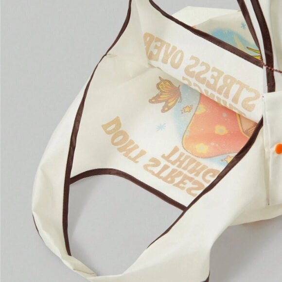 Mushroom Shopping Tote Romwe Don't Stress the Things You Cannot Control - Picture 4 of 4